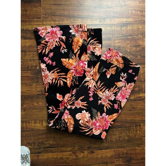 No Boundaries Size XL High Rise Floral Cord Flare Leg Jeans Whimsigoth Cottage - Picture 7 of 10